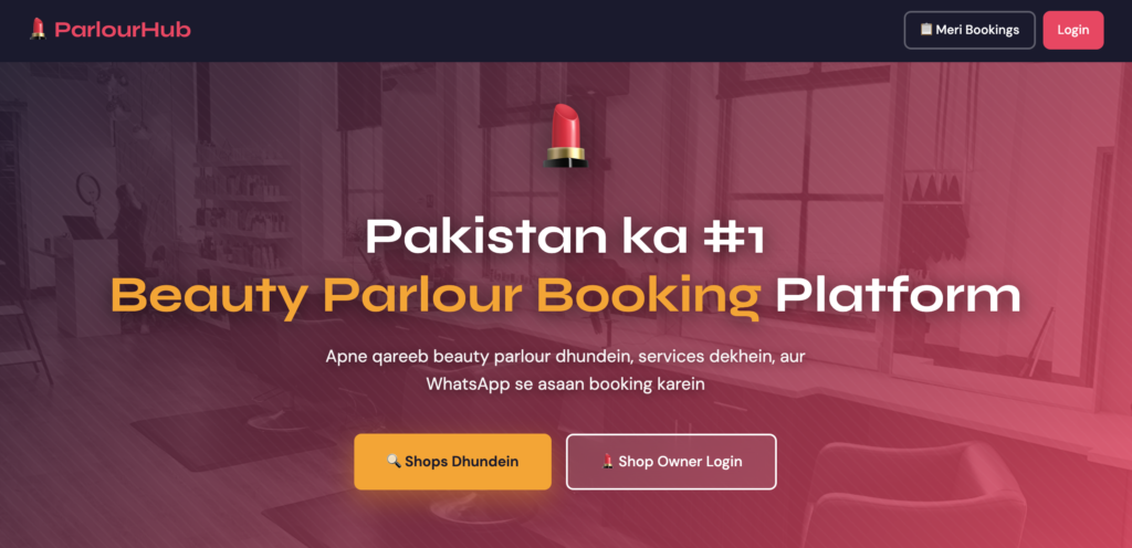Online Beauty Salon Booking Website in Pakistan